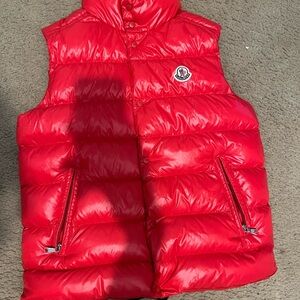 Moncler Shiny Red Hooded Vest
